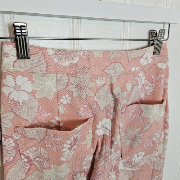 Altar’d State Feeling Groovy Floral Bell Bottom Pants Pink 70s Vibe XS NWT - Picture 8 of 14
